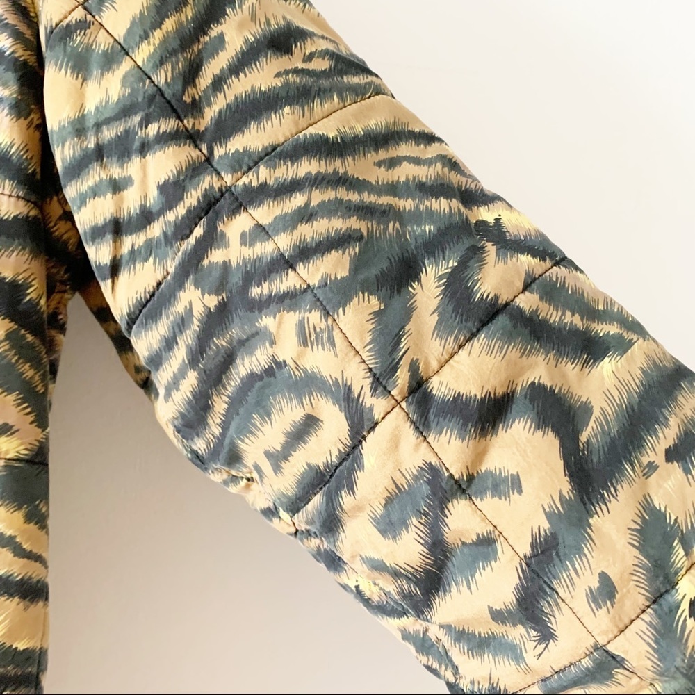 Clio Vintage 90s Animal Print Silk Jacket XL - Picture 7 of 11